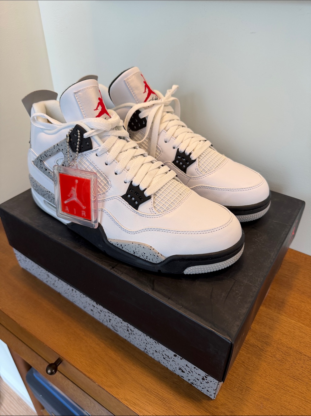 Air Jordan 4 Retro White Cement Sneakers Air Jordan 4 Retro White Cement Sneakers